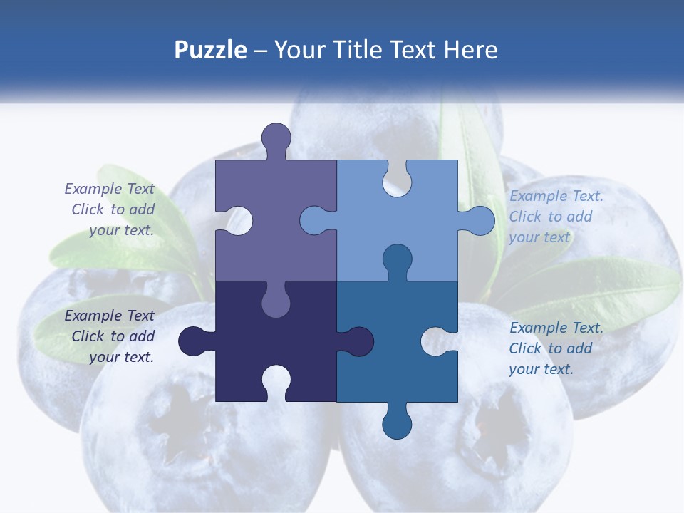 A Pile Of Blueberries With Leaves On Top Of It PowerPoint Template