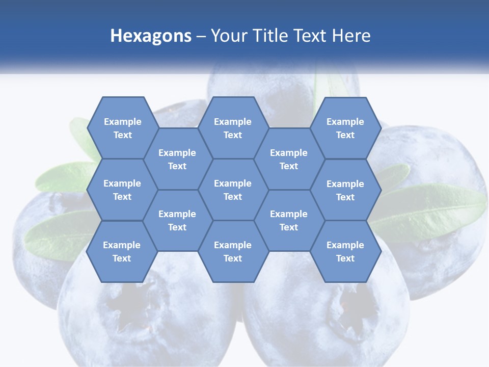 A Pile Of Blueberries With Leaves On Top Of It PowerPoint Template