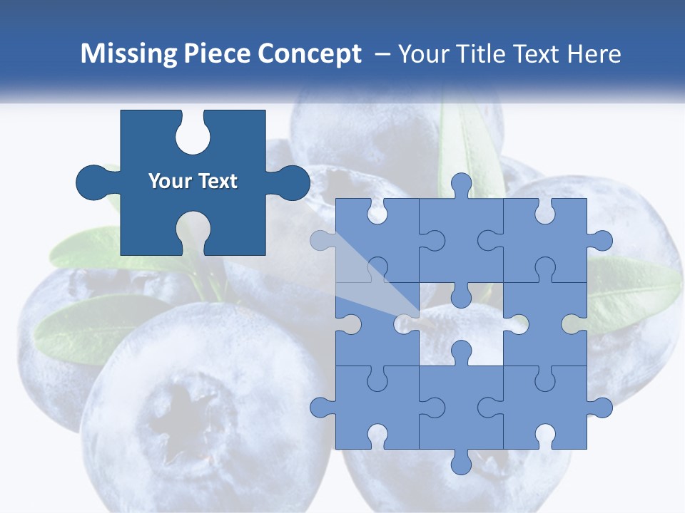 A Pile Of Blueberries With Leaves On Top Of It PowerPoint Template