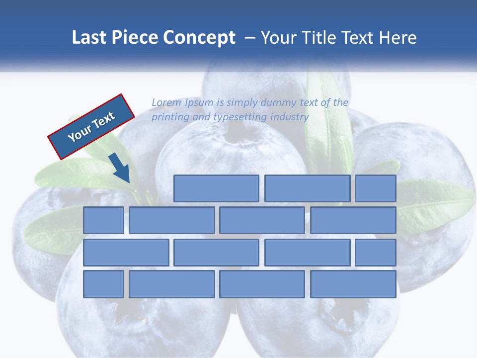 A Pile Of Blueberries With Leaves On Top Of It PowerPoint Template
