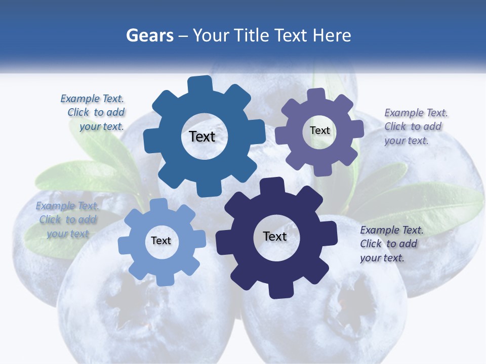A Pile Of Blueberries With Leaves On Top Of It PowerPoint Template