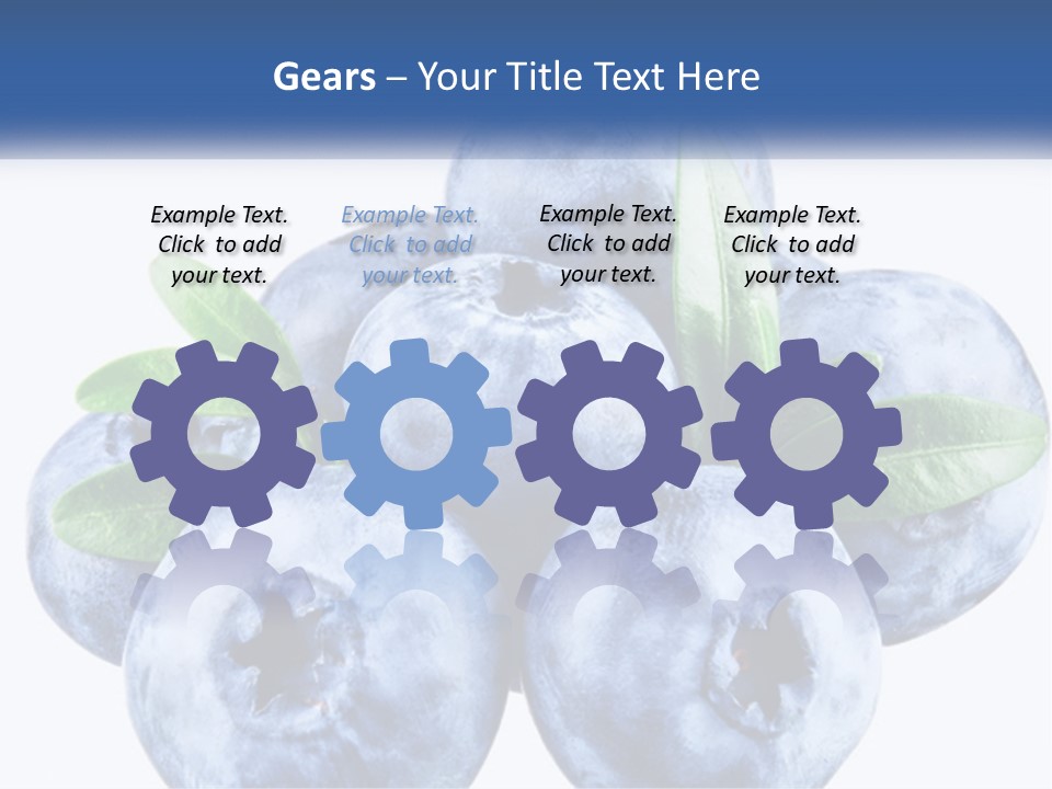 A Pile Of Blueberries With Leaves On Top Of It PowerPoint Template