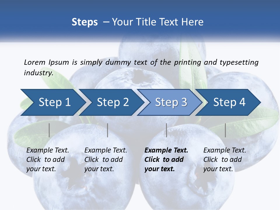 A Pile Of Blueberries With Leaves On Top Of It PowerPoint Template
