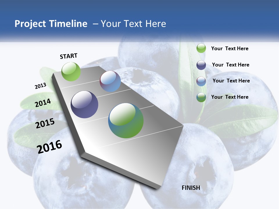 A Pile Of Blueberries With Leaves On Top Of It PowerPoint Template