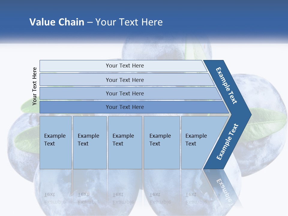 A Pile Of Blueberries With Leaves On Top Of It PowerPoint Template