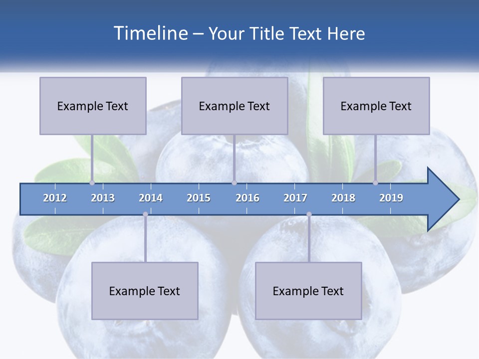 A Pile Of Blueberries With Leaves On Top Of It PowerPoint Template