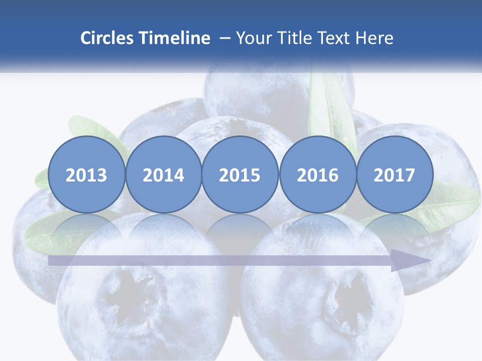 A Pile Of Blueberries With Leaves On Top Of It PowerPoint Template