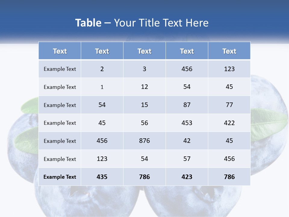 A Pile Of Blueberries With Leaves On Top Of It PowerPoint Template
