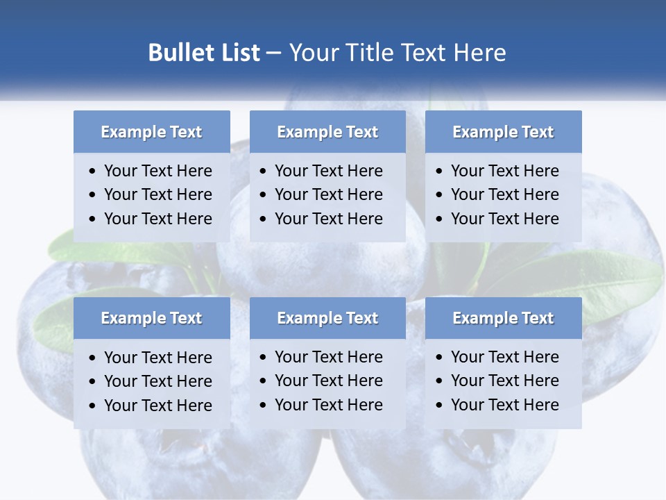 A Pile Of Blueberries With Leaves On Top Of It PowerPoint Template