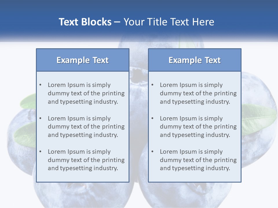 A Pile Of Blueberries With Leaves On Top Of It PowerPoint Template
