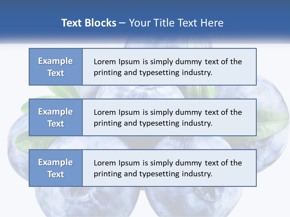 A Pile Of Blueberries With Leaves On Top Of It PowerPoint Template