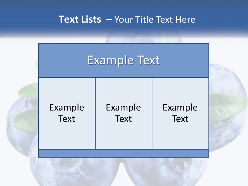 A Pile Of Blueberries With Leaves On Top Of It PowerPoint Template