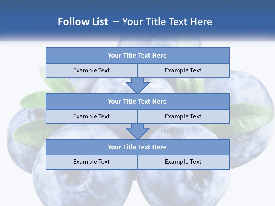 A Pile Of Blueberries With Leaves On Top Of It PowerPoint Template