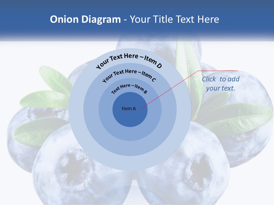 A Pile Of Blueberries With Leaves On Top Of It PowerPoint Template