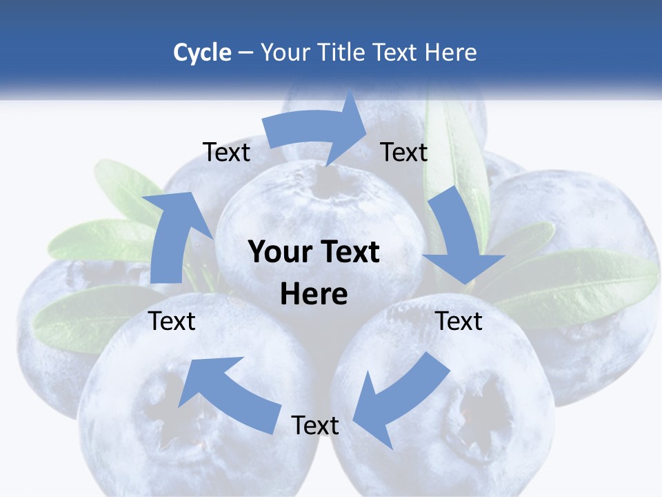 A Pile Of Blueberries With Leaves On Top Of It PowerPoint Template