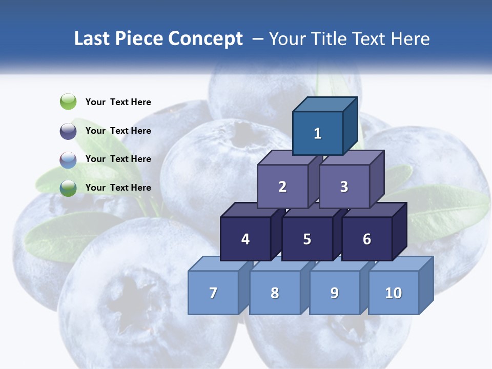 A Pile Of Blueberries With Leaves On Top Of It PowerPoint Template