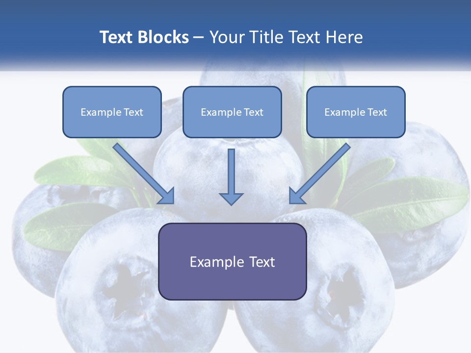 A Pile Of Blueberries With Leaves On Top Of It PowerPoint Template