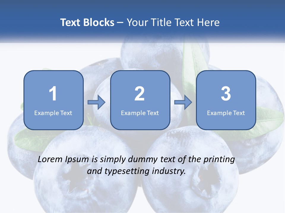 A Pile Of Blueberries With Leaves On Top Of It PowerPoint Template