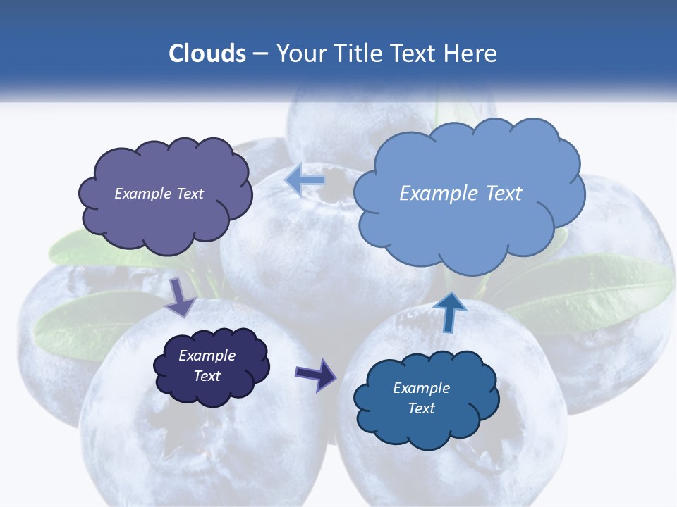 A Pile Of Blueberries With Leaves On Top Of It PowerPoint Template