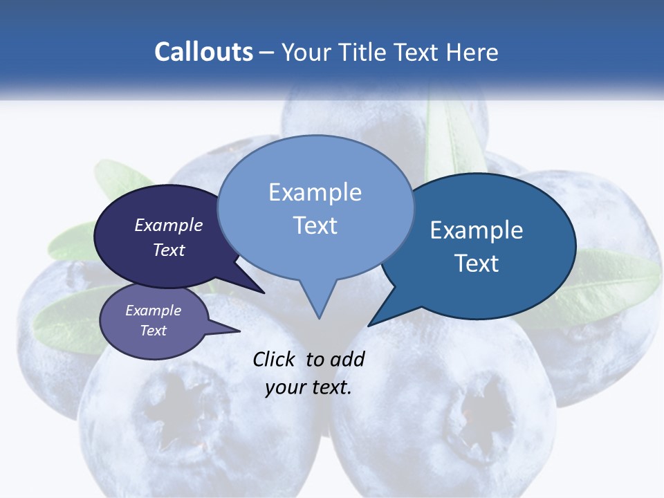 A Pile Of Blueberries With Leaves On Top Of It PowerPoint Template