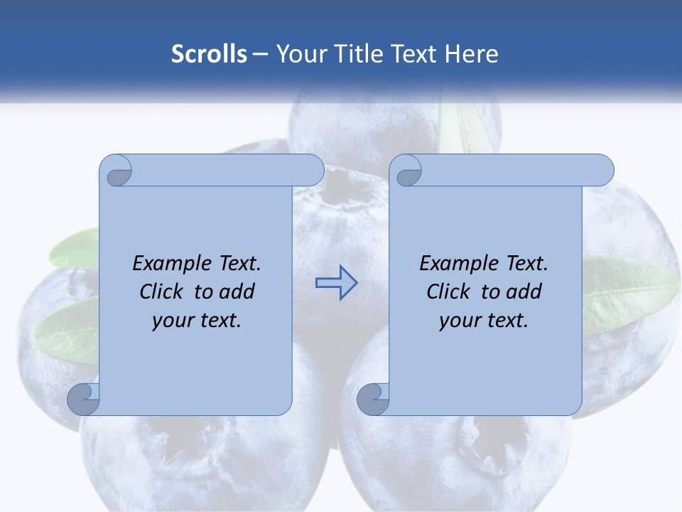 A Pile Of Blueberries With Leaves On Top Of It PowerPoint Template