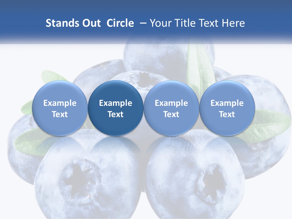 A Pile Of Blueberries With Leaves On Top Of It PowerPoint Template