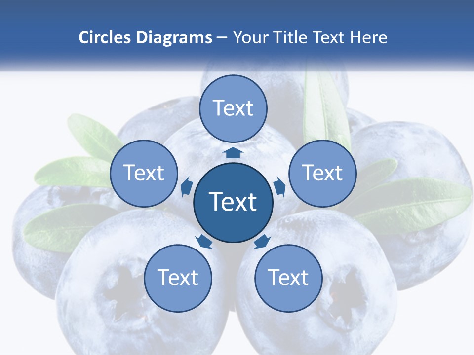 A Pile Of Blueberries With Leaves On Top Of It PowerPoint Template