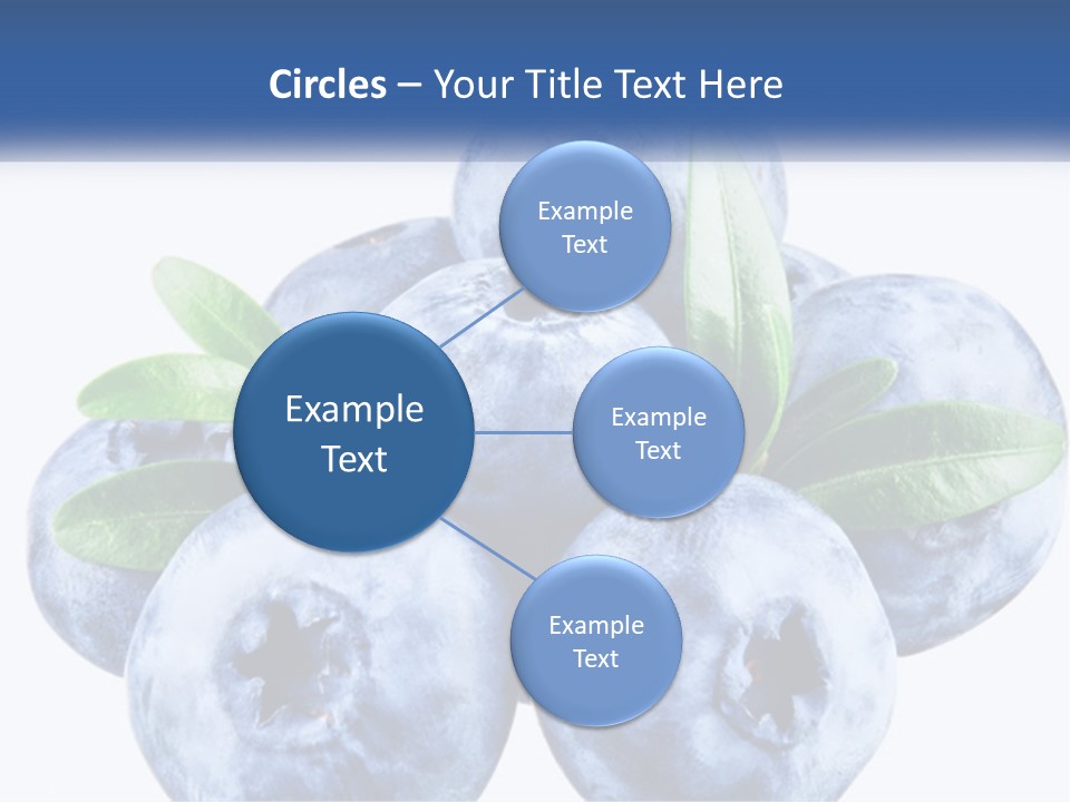 A Pile Of Blueberries With Leaves On Top Of It PowerPoint Template