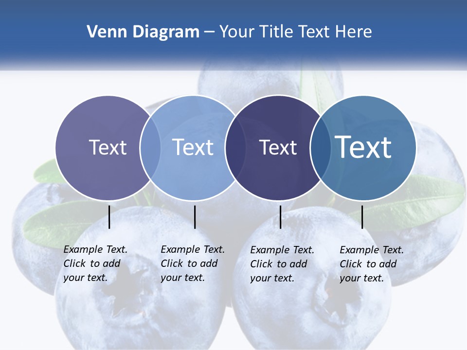 A Pile Of Blueberries With Leaves On Top Of It PowerPoint Template