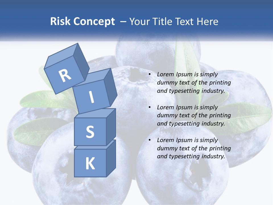 A Pile Of Blueberries With Leaves On Top Of It PowerPoint Template