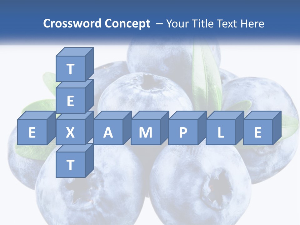 A Pile Of Blueberries With Leaves On Top Of It PowerPoint Template