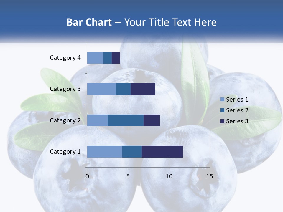 A Pile Of Blueberries With Leaves On Top Of It PowerPoint Template