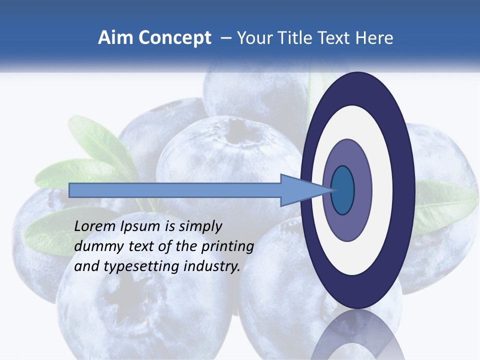 A Pile Of Blueberries With Leaves On Top Of It PowerPoint Template