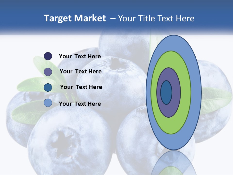 A Pile Of Blueberries With Leaves On Top Of It PowerPoint Template