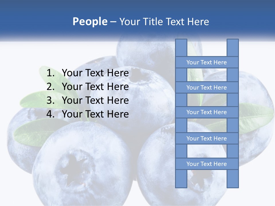 A Pile Of Blueberries With Leaves On Top Of It PowerPoint Template