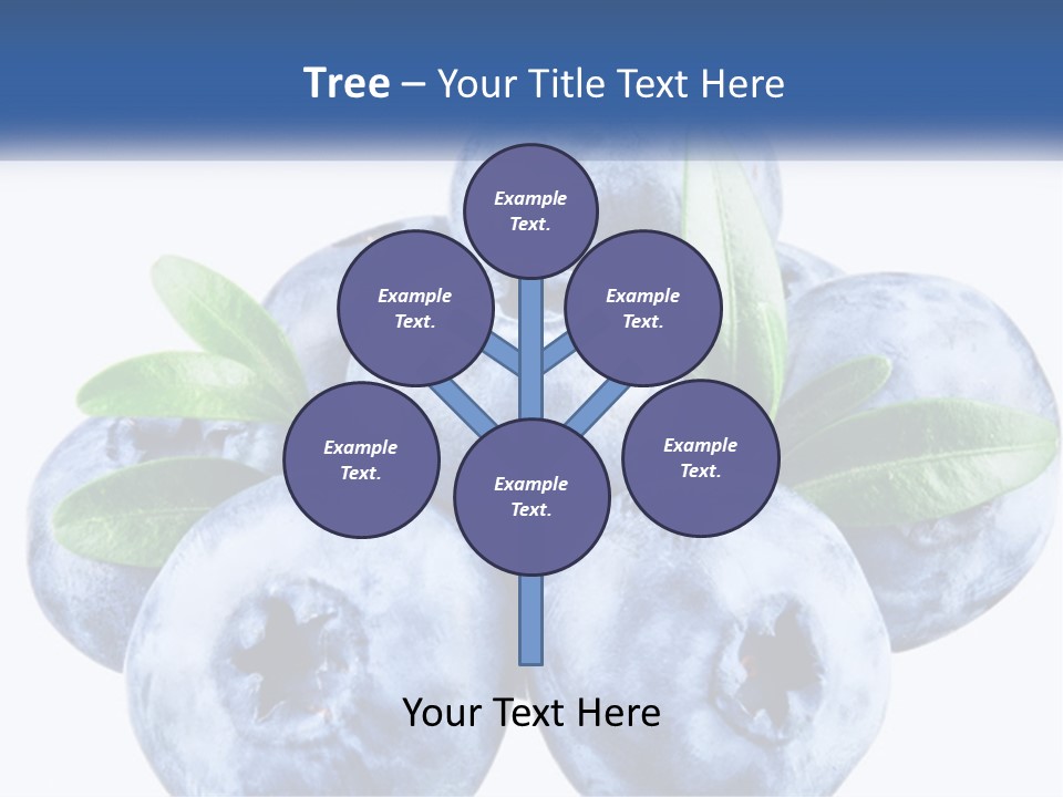 A Pile Of Blueberries With Leaves On Top Of It PowerPoint Template