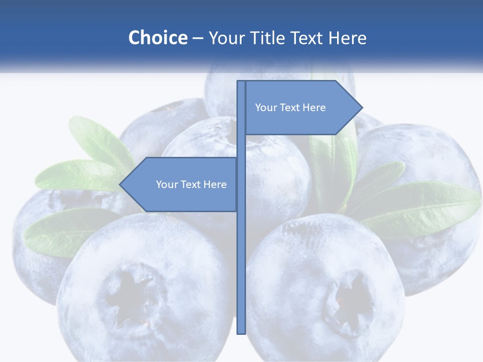 A Pile Of Blueberries With Leaves On Top Of It PowerPoint Template