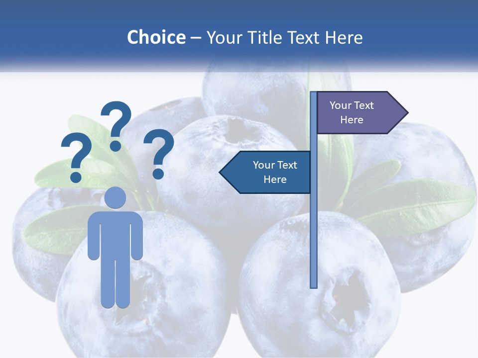 A Pile Of Blueberries With Leaves On Top Of It PowerPoint Template
