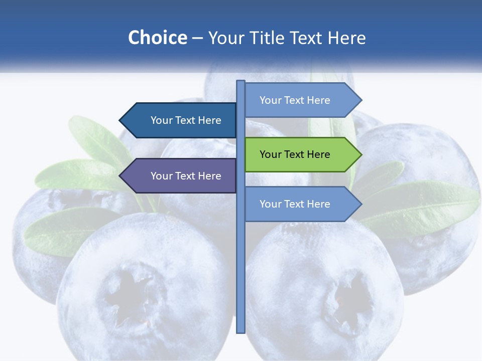 A Pile Of Blueberries With Leaves On Top Of It PowerPoint Template