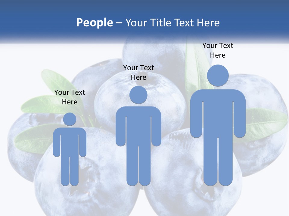 A Pile Of Blueberries With Leaves On Top Of It PowerPoint Template