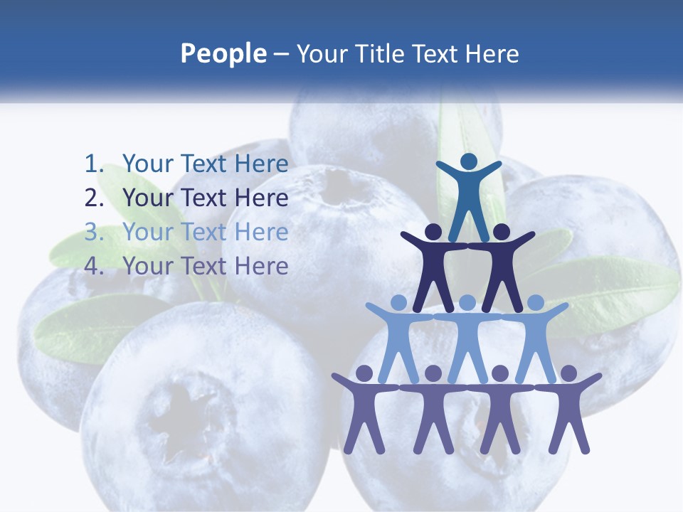A Pile Of Blueberries With Leaves On Top Of It PowerPoint Template