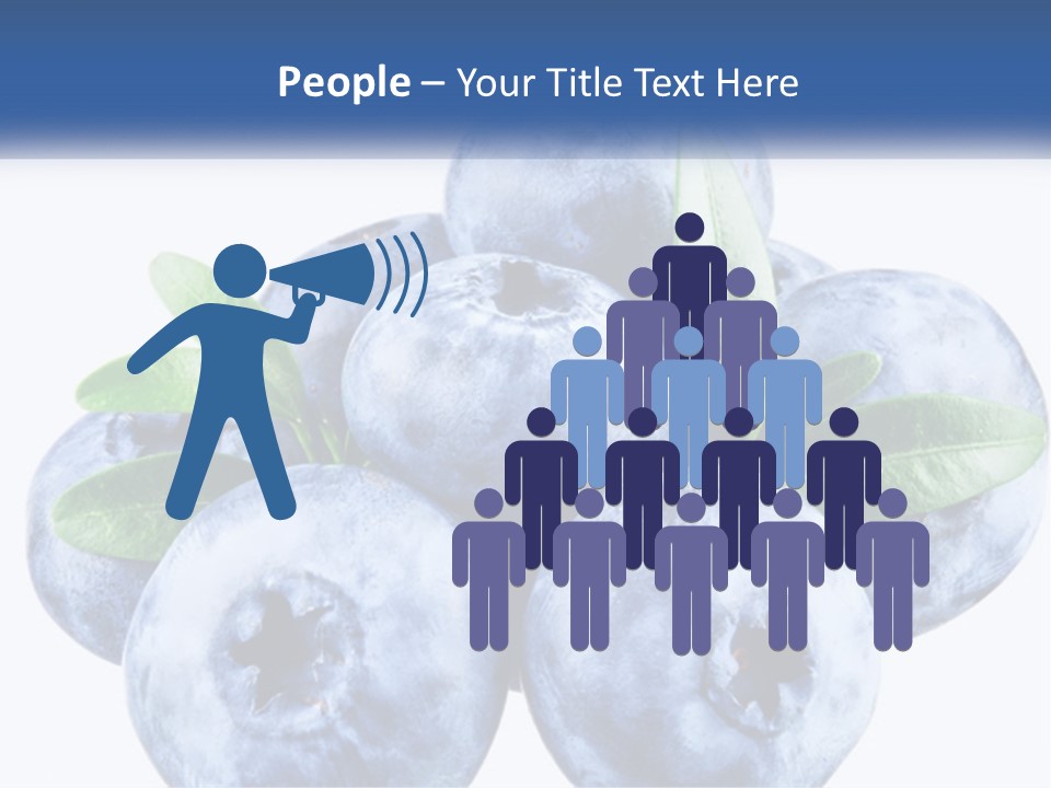 A Pile Of Blueberries With Leaves On Top Of It PowerPoint Template