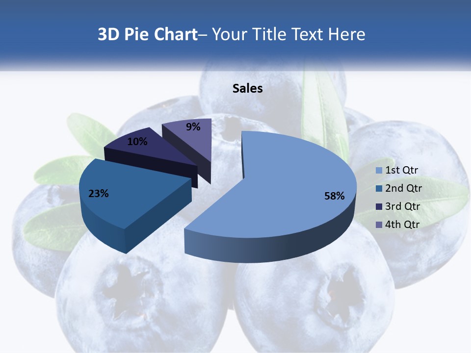 A Pile Of Blueberries With Leaves On Top Of It PowerPoint Template