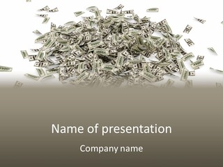 A Pile Of Money On A White Background PowerPoint Template