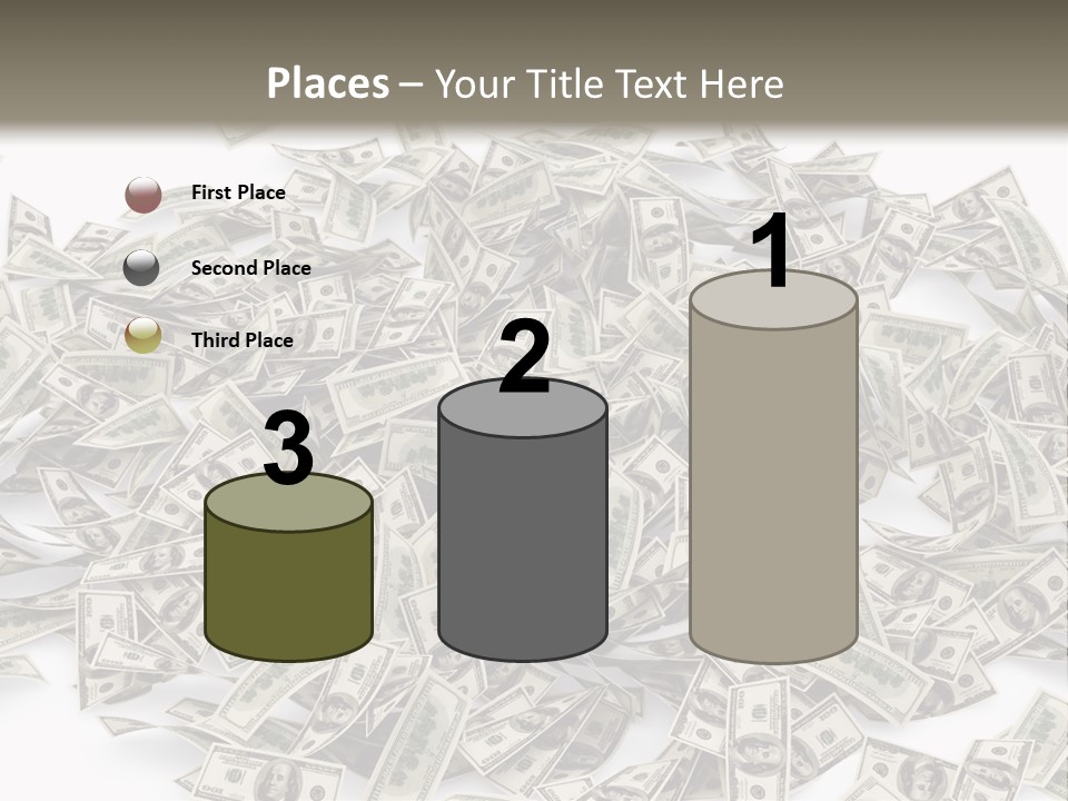 A Pile Of Money On A White Background PowerPoint Template