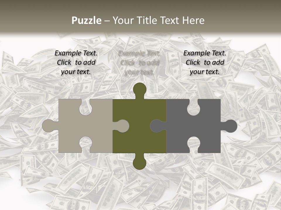 A Pile Of Money On A White Background PowerPoint Template