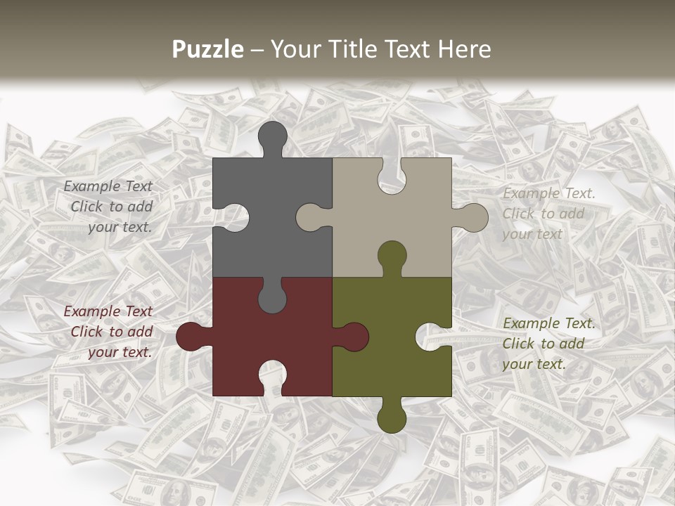 A Pile Of Money On A White Background PowerPoint Template