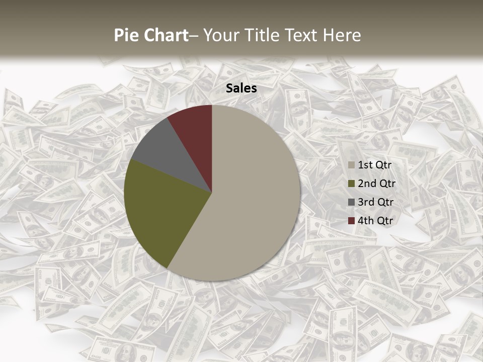 A Pile Of Money On A White Background PowerPoint Template