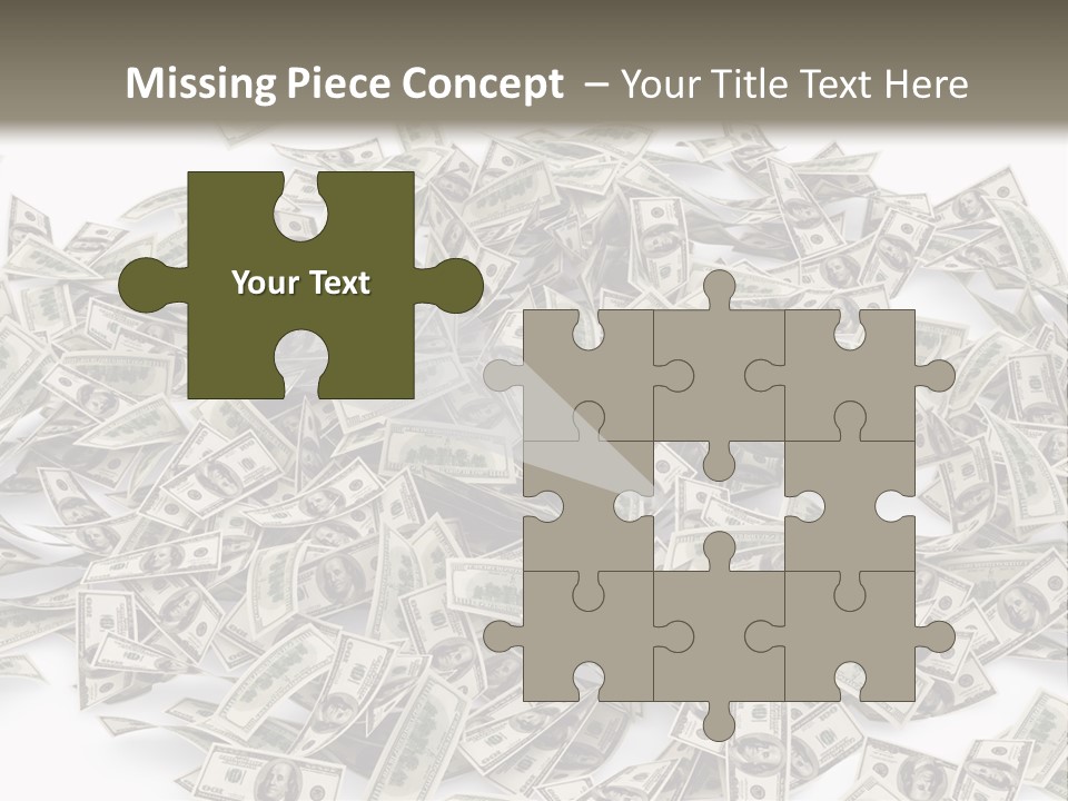 A Pile Of Money On A White Background PowerPoint Template