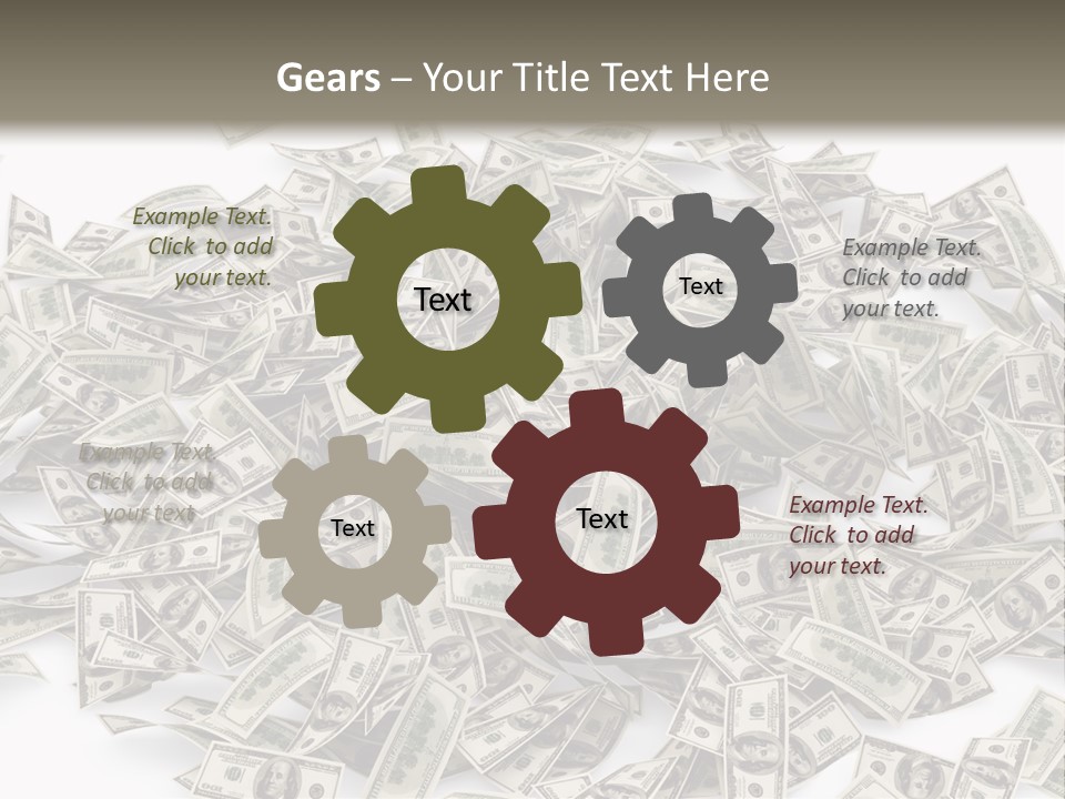 A Pile Of Money On A White Background PowerPoint Template